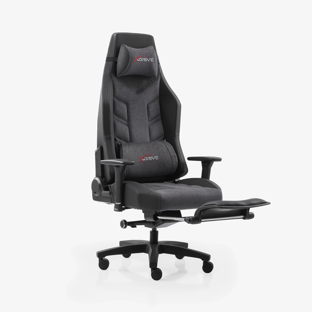 xDrive Fırtına Professional Gaming Chair Fabric Gray/Black with Foot Extensions - 1