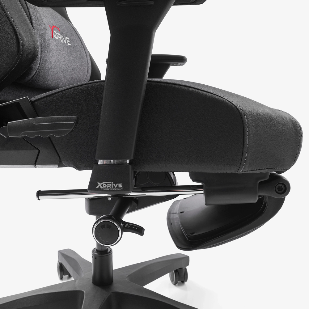 xDrive Fırtına Professional Gaming Chair Fabric Gray/Black with Foot Extensions - 12