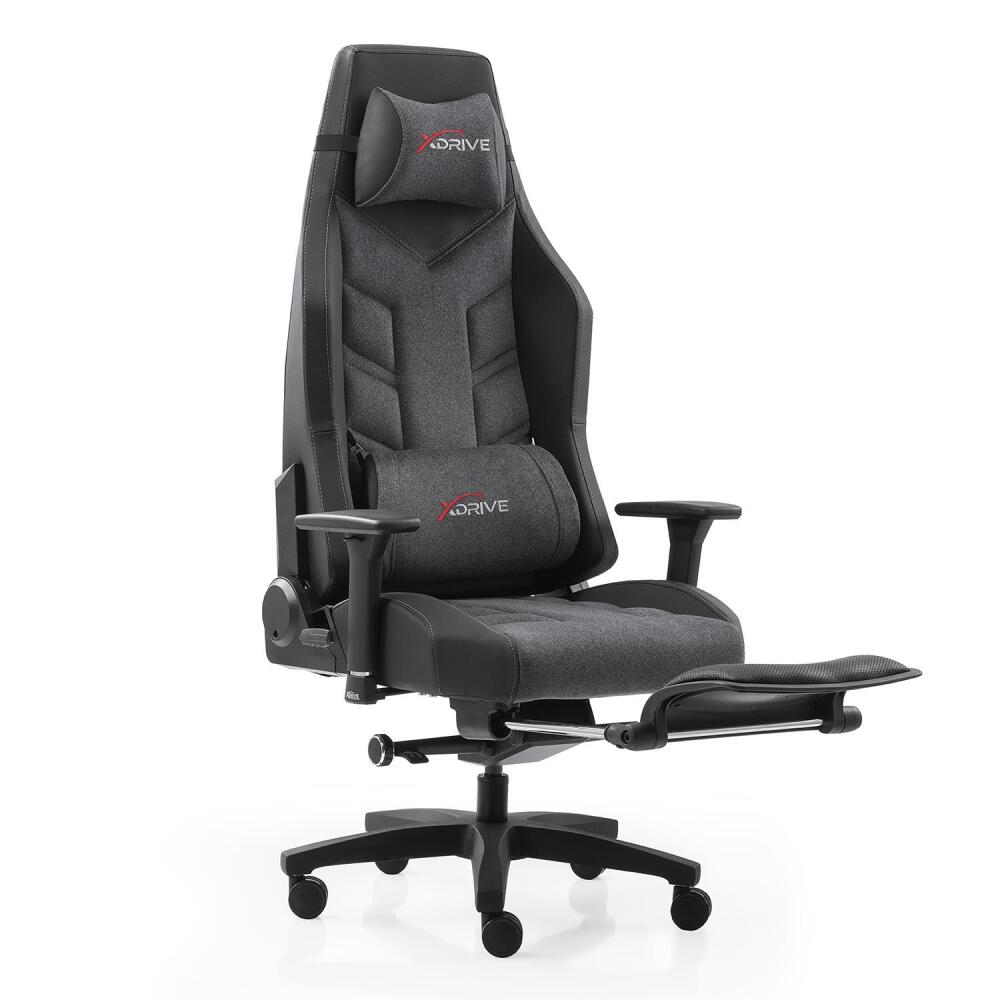 xDrive Fırtına Professional Gaming Chair Fabric Gray/Black with Feet Extension - 1