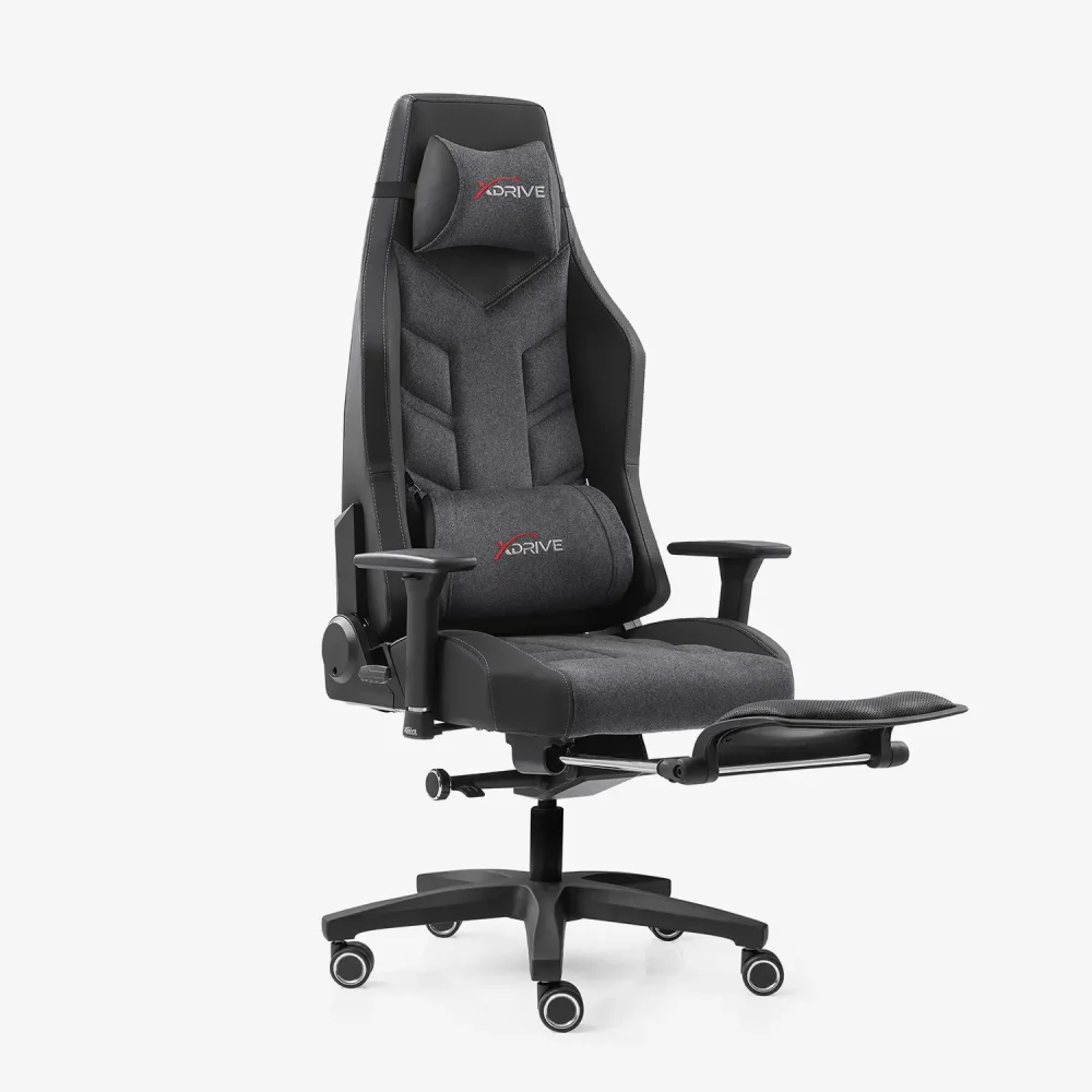 xDrive Fırtına Professional Gaming Chair Fabric Gray/Black with Feet Extension - 3