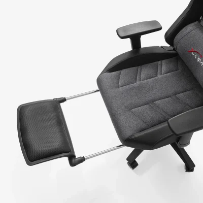 xDrive Fırtına Professional Gaming Chair Fabric Gray/Black with Feet Extension - 12
