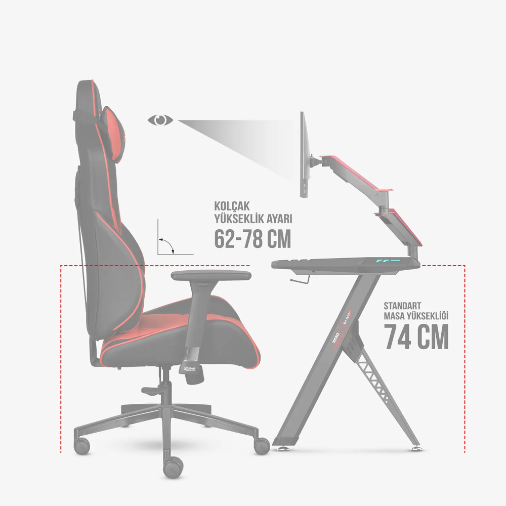 xDrive GOKTURK Professional Gaming Chair Black/Black - 11