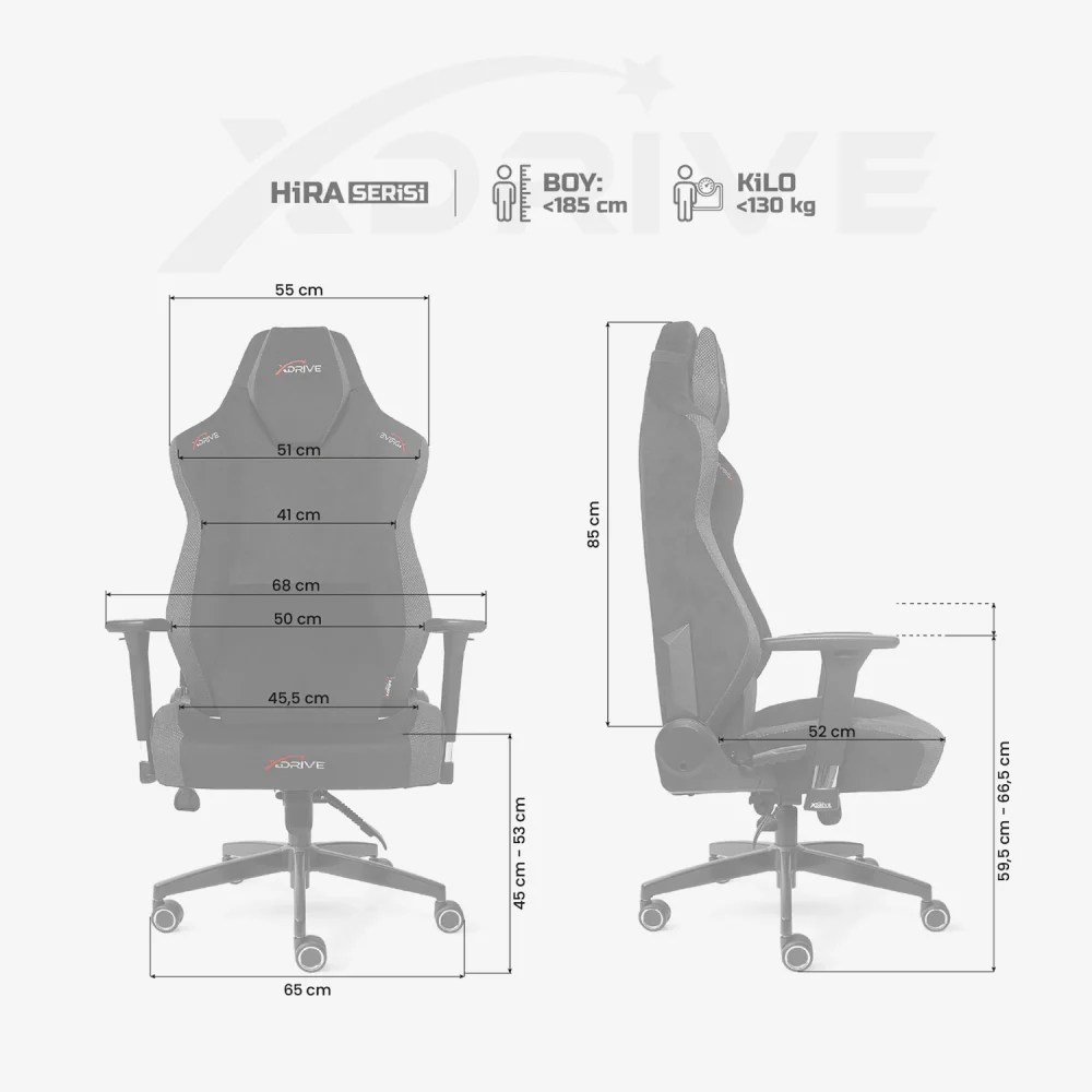 xDrive Hira Professşonal Gaming Chair Grey/Black - 4