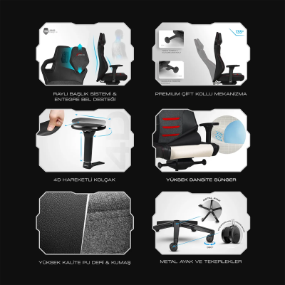 xDrive KARATAY Professional Gaming Chair Fabric Blue - 10