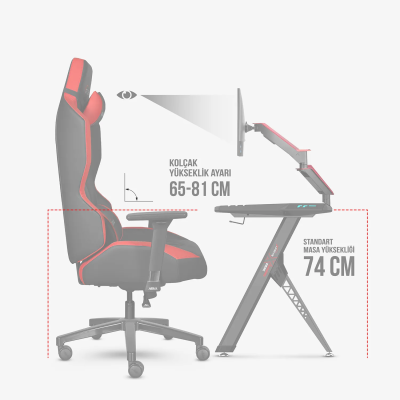 xDrive KASIRGA Massage Professional Gaming Chair Red/Black - 9