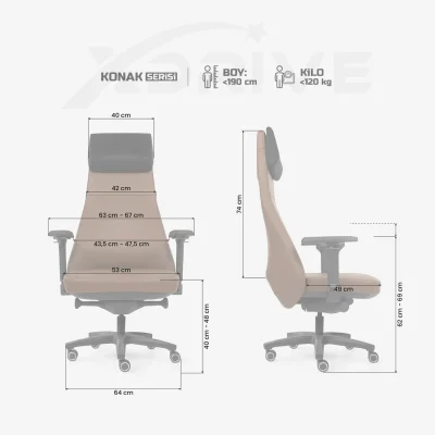 xDrive Business Konak Office Chair Large Leather Tan - 4