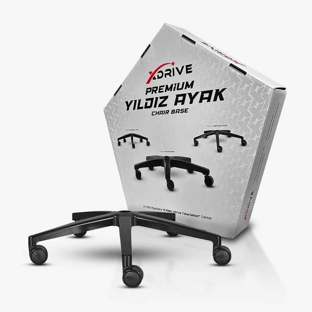 xDrive Premium Metal Ayak İnce Siyah (Tekerlek Dahil) - 1