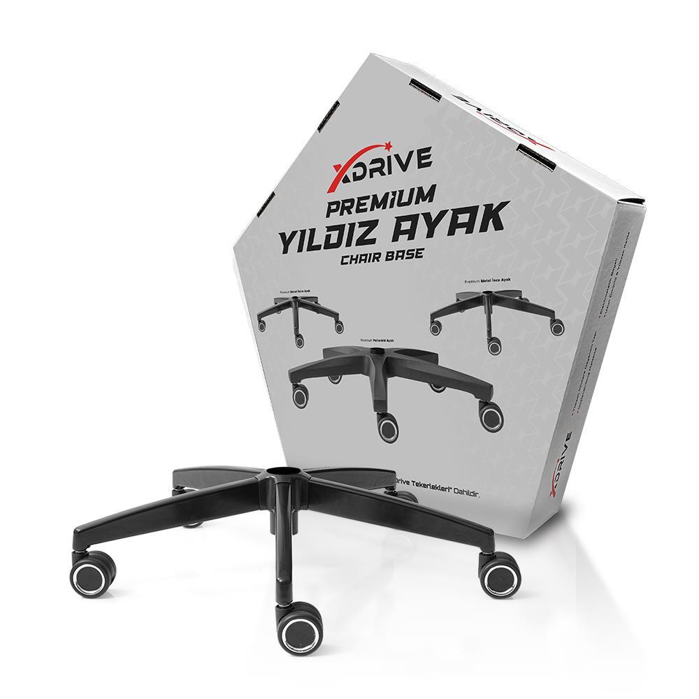 xDrive Premium Metal Ayak İnce Siyah (Tekerlek Dahil) - 1