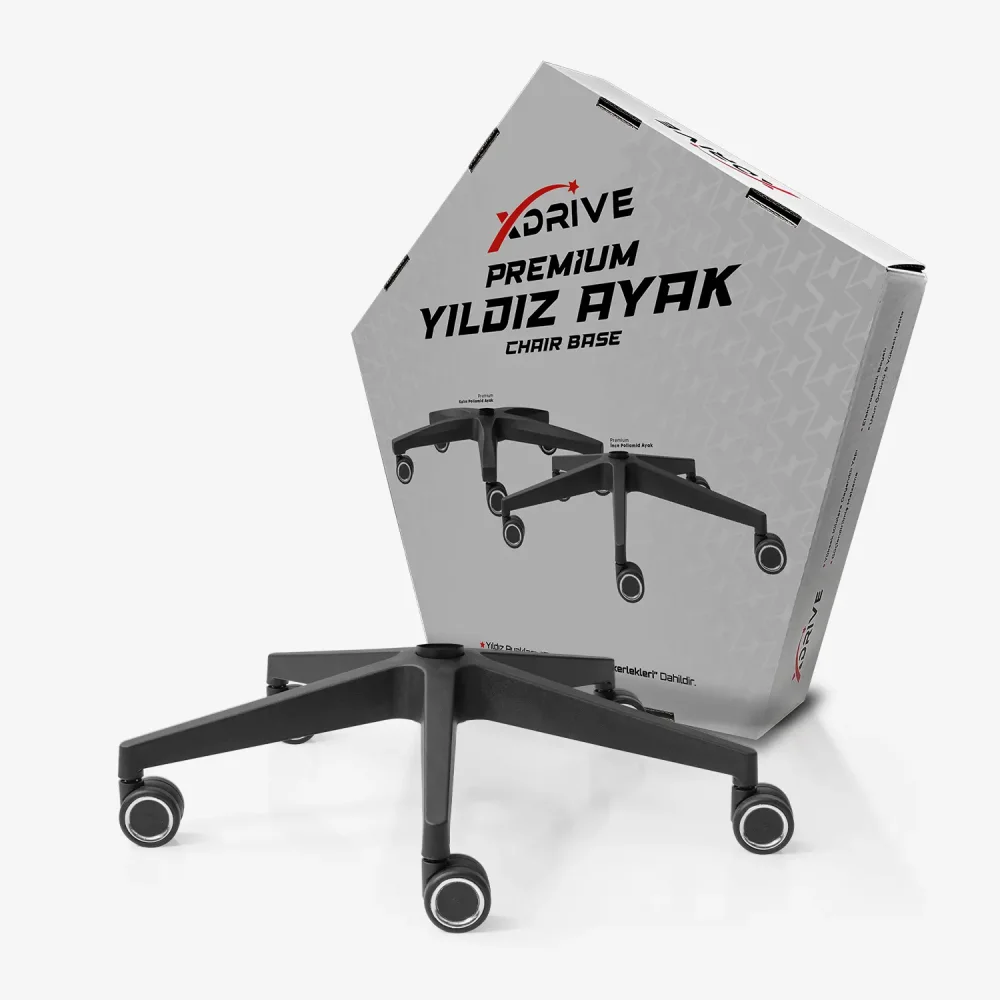 xDrive Premium Poliamid Ayak Siyah İnce (Tekerlek Dahil) - 1