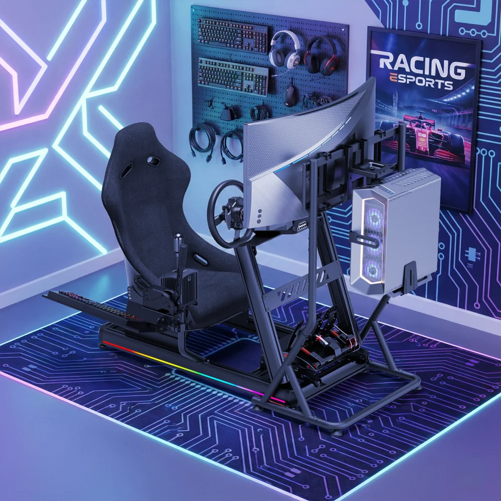 xDrive RGB Alüminyum Yarış Simülatörü Kokpiti ve F1 Koltuğu Bs01 - 1