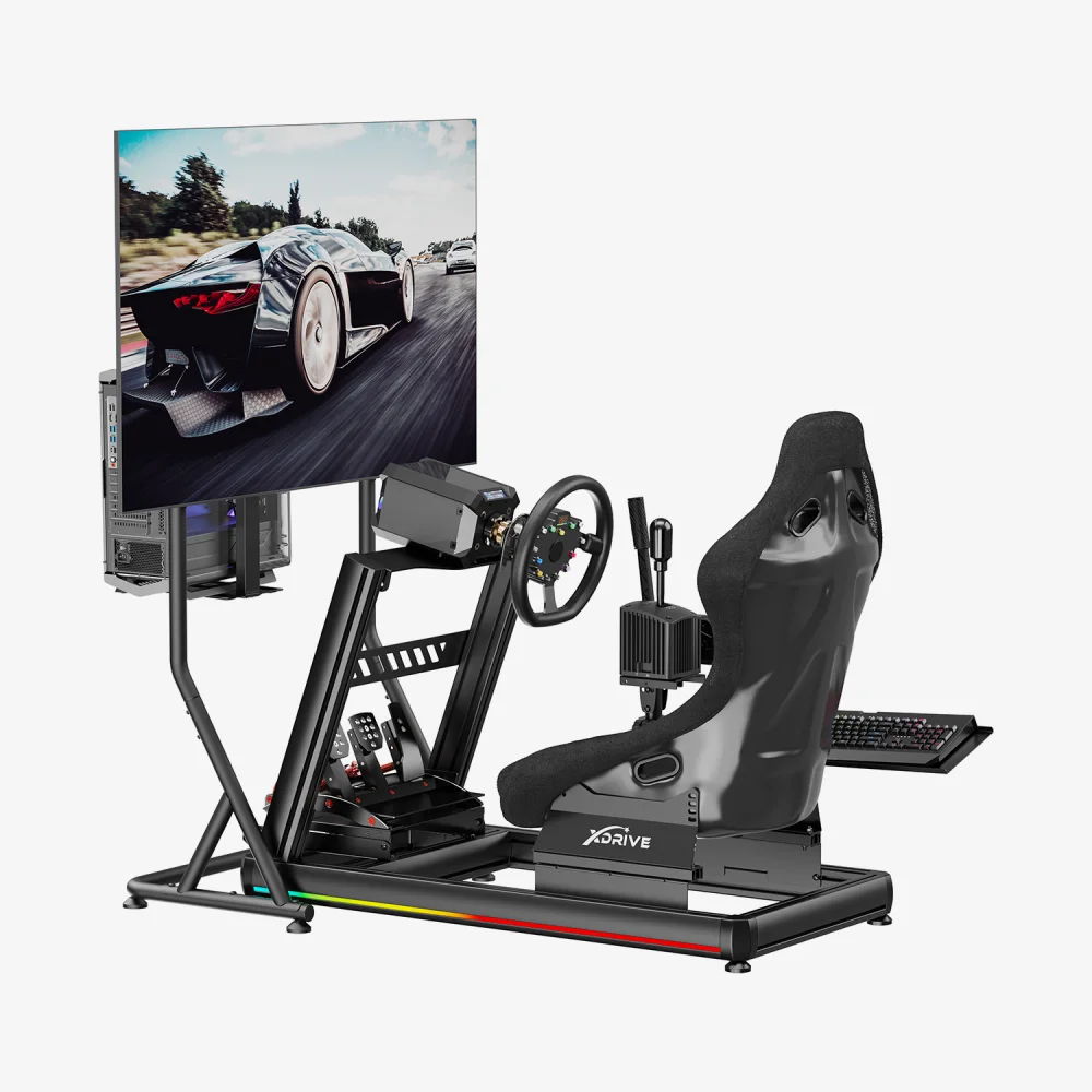 xDrive RGB Alüminyum Yarış Simülatörü Kokpiti ve F1 Koltuğu Bs01 - 3