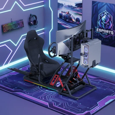 xDrive RGB Alüminyum Yarış Simülatörü Kokpiti ve F1 Koltuğu Bs02 - 1