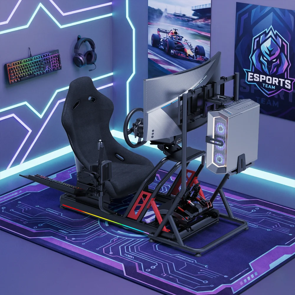 xDrive RGB Alüminyum Yarış Simülatörü Kokpiti ve F1 Koltuğu Bs02 - 1