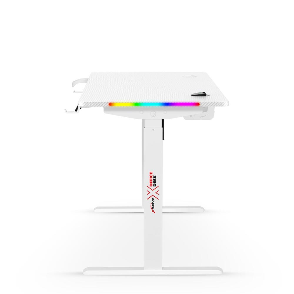 xDrive Rüzgar Height Adjustable RGB Gaming & Study Desk White ( 140x60 ) - 4