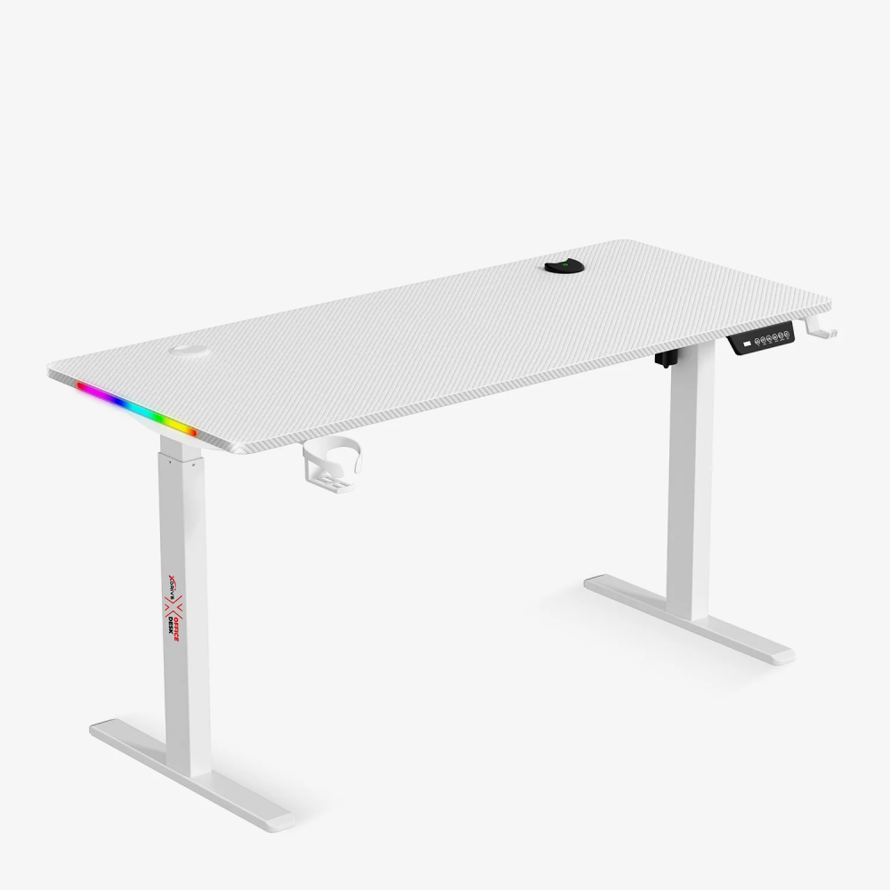 xDrive Rüzgar Yükseklik Ayarlı RGB Oyuncu & Çalışma Masası Beyaz ( 140x60 ) - 2