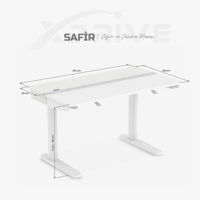 xDrive Safir Height Adjustable Drawing and Office Desk - 4