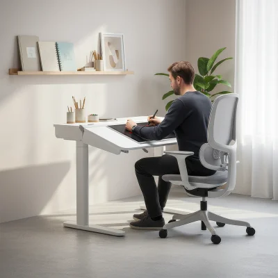 xDrive Safir Height Adjustable Drawing and Office Desk - 3