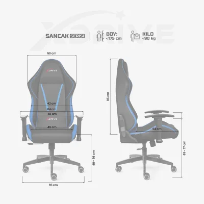 xDrive SANCAK Professional Gaming Chair Blue / Black - 4