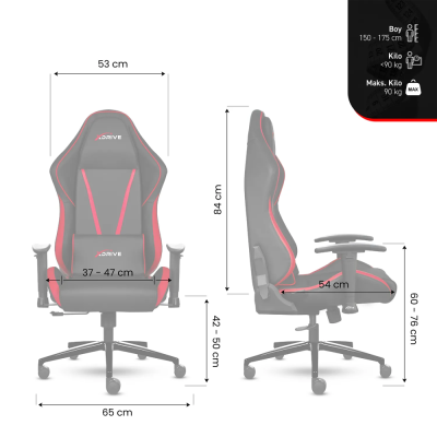 xDrive SANCAK Professional Gaming Chair Pink / White - 8