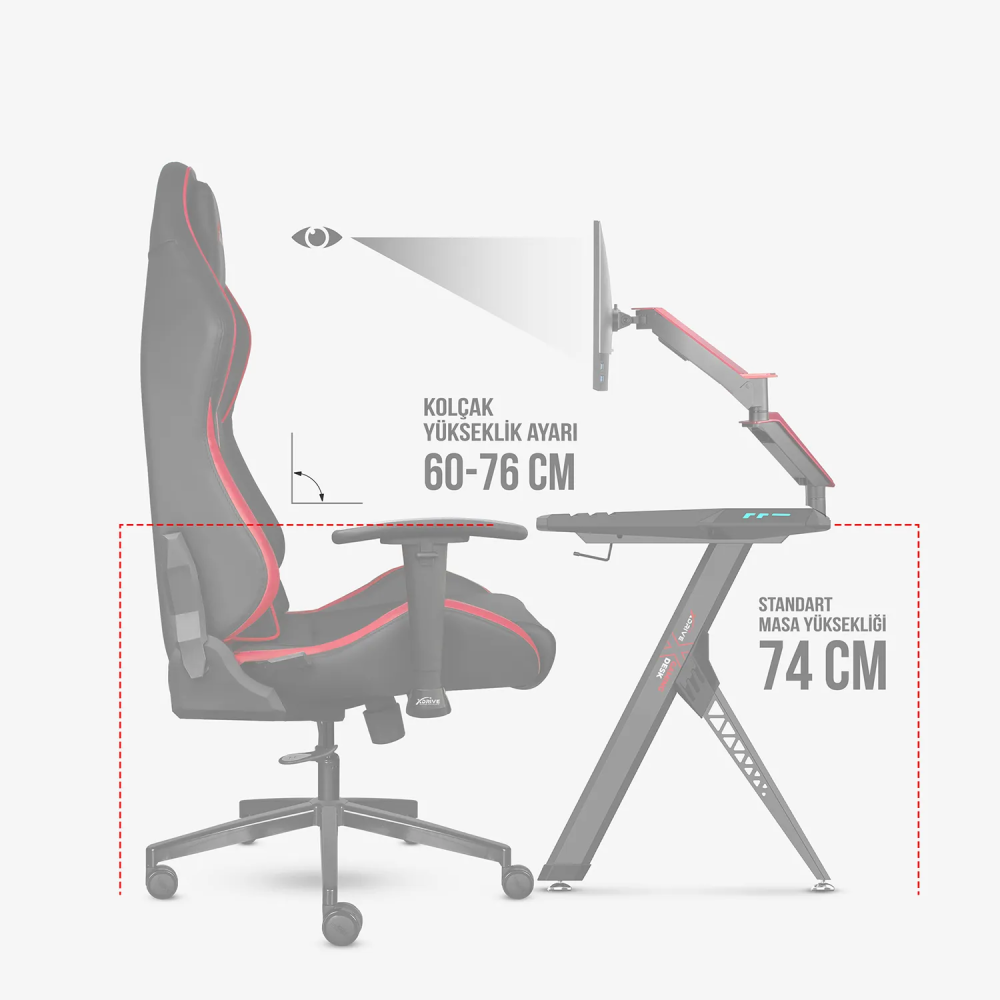 xDrive SANCAK Professional Gaming Chair Red / Black - 10