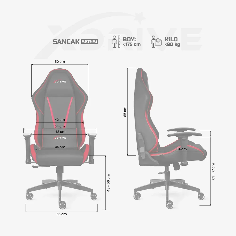 xDrive SANCAK Professional Gaming Chair Red / Black - 4