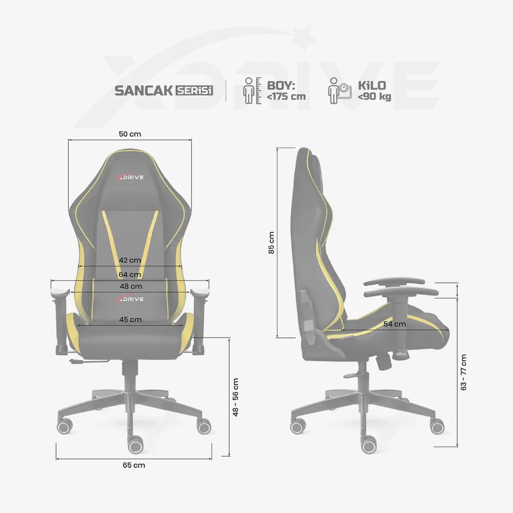 xDrive SANCAK Professional Gaming Chair Yellow / Black - 4