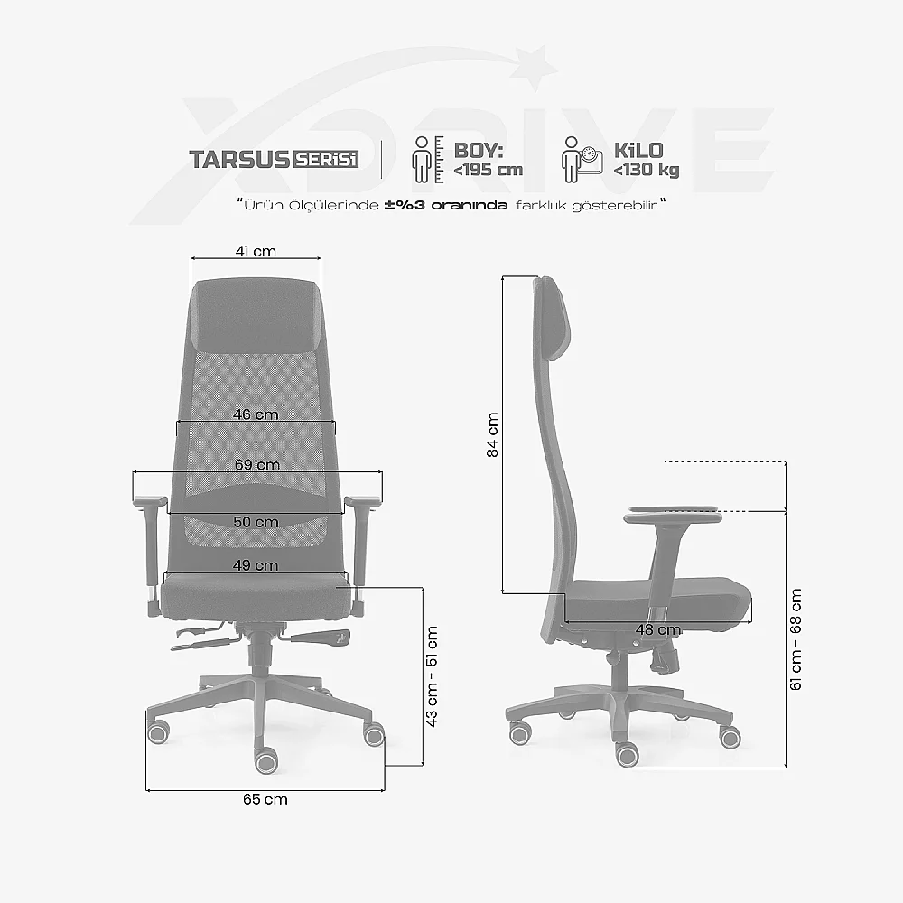 xDrive Tarsus Office Chair Fabric Black - 4