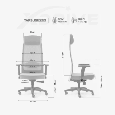 xDrive Tarsus Office Chair Fabric Grey - 4