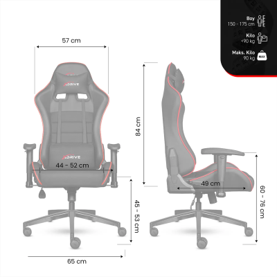 xDrive TORYUM Professional Gaming Chair Black/Black - 10