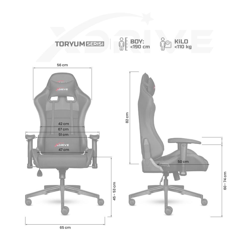 xDrive TORYUM Professional Gaming Chair Black/Black - 4