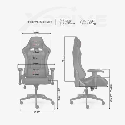 xDrive TORYUM Professional Gaming Chair Black/Black - 4
