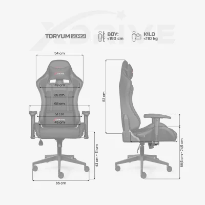 xDrive TORYUM Professional Gaming Chair Black/Black - 4