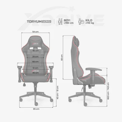 xDrive TORYUM Professional Gaming Chair Red/Black - 4