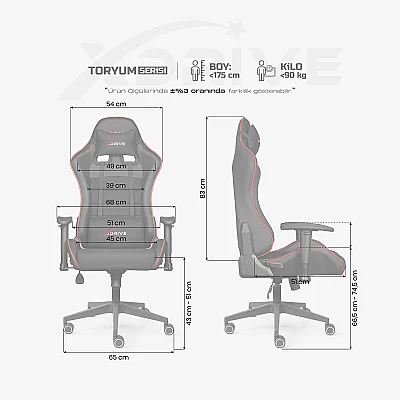 xDrive TORYUM Professional Gaming Chair Red/Black - 4