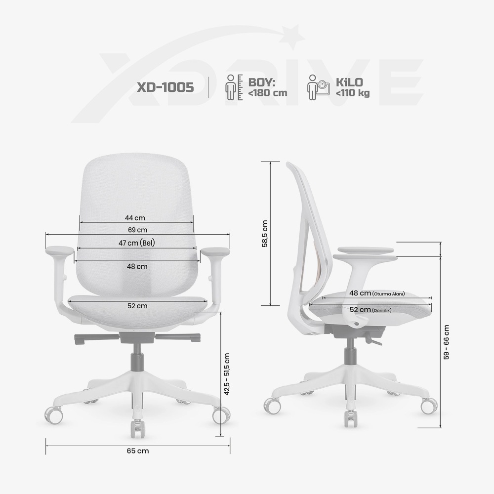 xDrive XD-1005 Office Chair Mesh Gray - 4