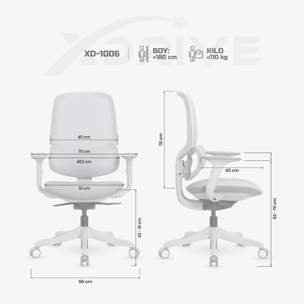 xDrive XD-1006 Office Chair Mesh Gray - 4