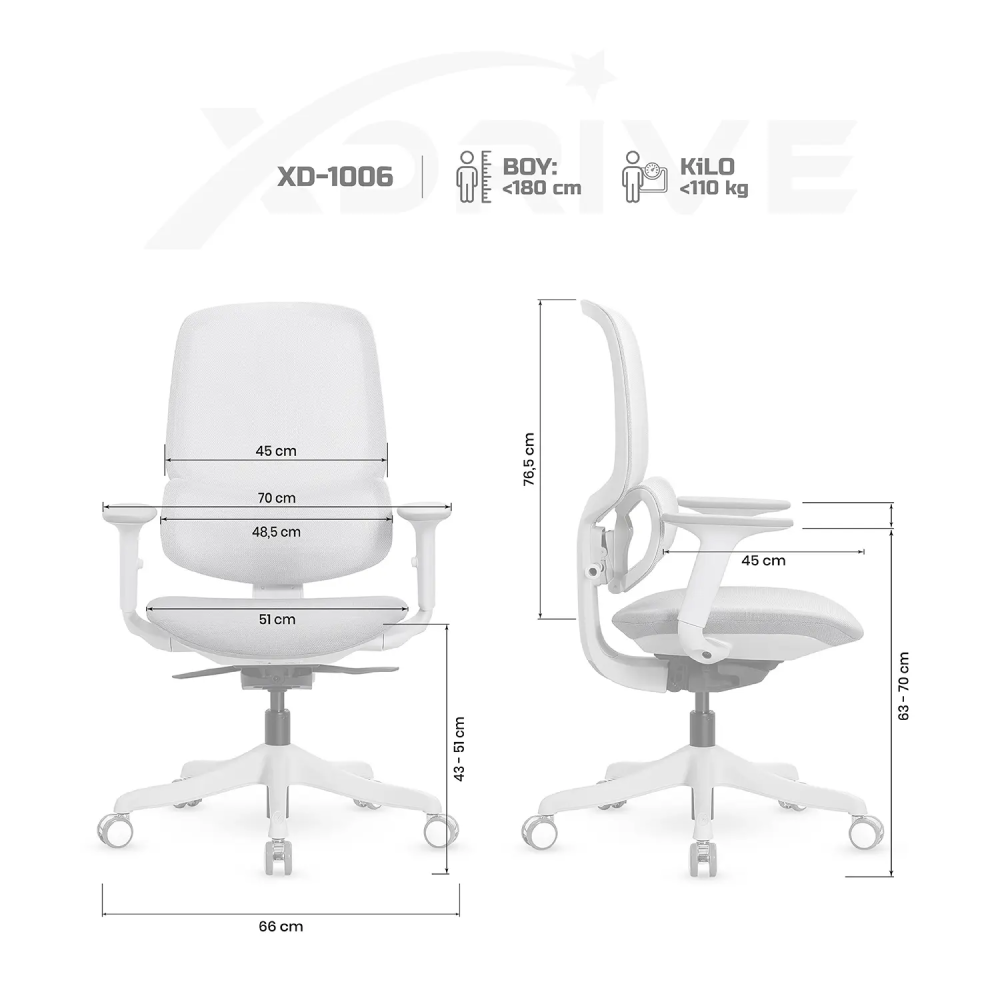 xDrive XD-1006 Office Chair Mesh Gray - 4