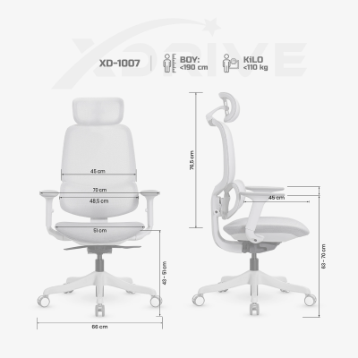 xDrive XD-1007 Office Chair Mesh Gray with Headrest - 4