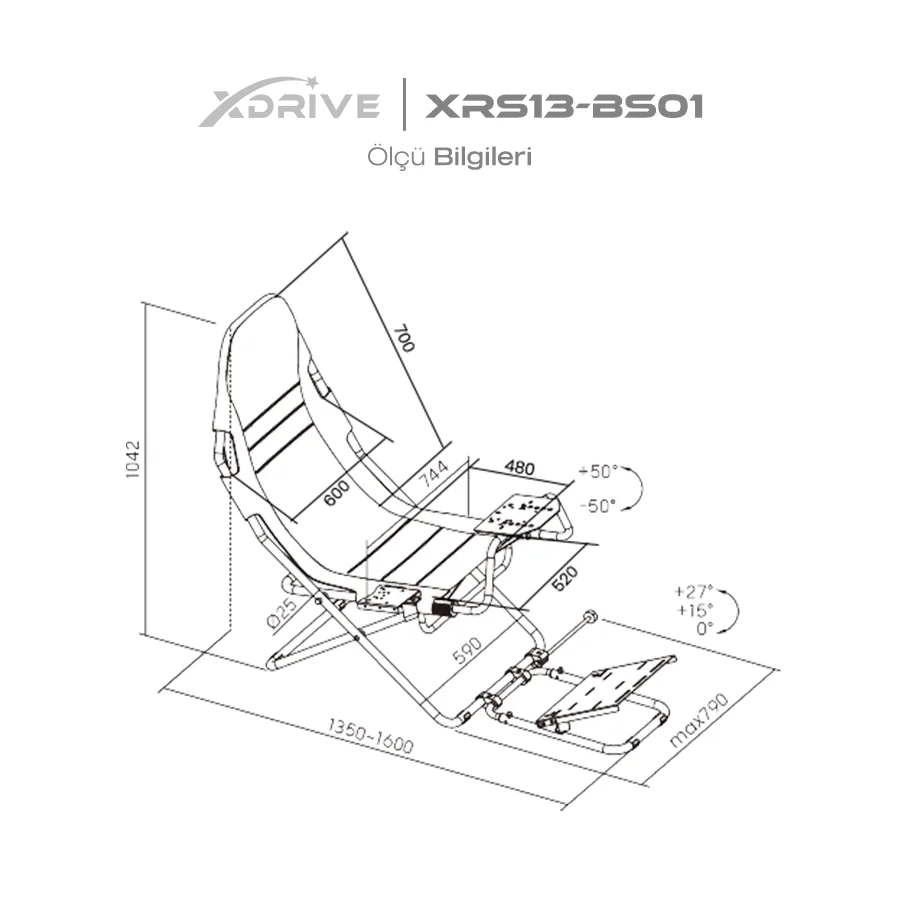 xDrive XRS13-BS01 Katlanabilir Yarış Simülatörü Kokpiti - 4